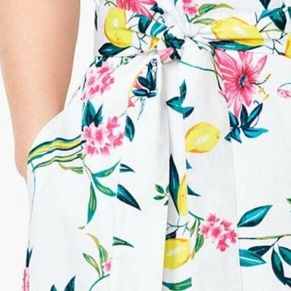 Talbots RSVP lemon floral tank belted dress Size 12P - Picture 6 of 13